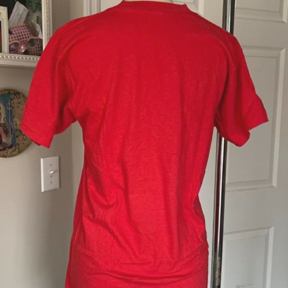 VINTAGE 1980s SCREEN STARS Red "Reading Jogs Your Mind" T-Shirt *MEDIUM* - Picture 4 of 5